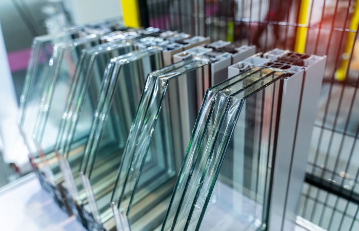 Man repairing double pane window at Baker Glass